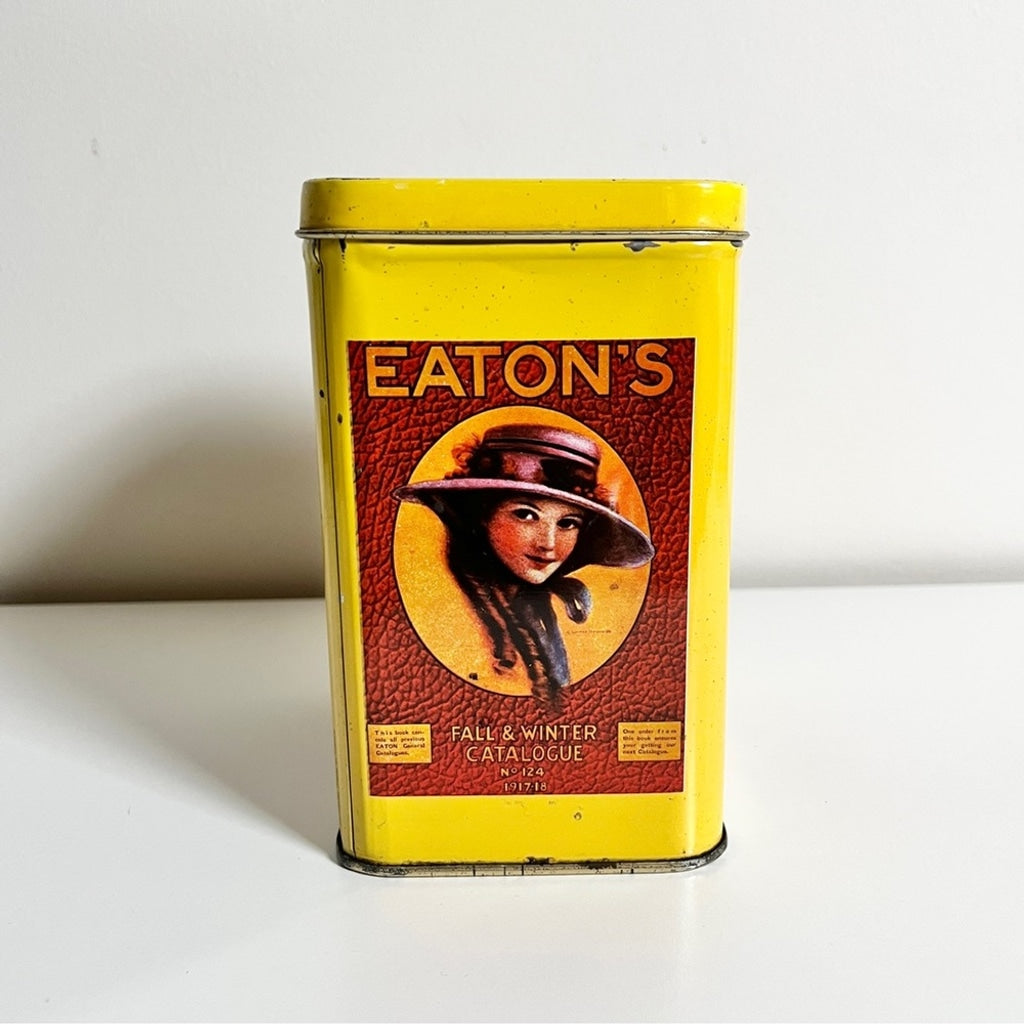 Vintage Eaton's Coffee Tea Storage Tin Collectible Nostalgia Memorabilia Canister