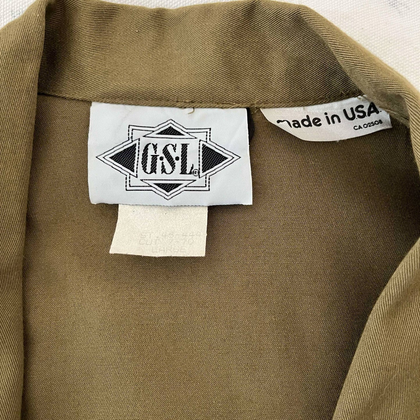 Vintage Lightweight Blazer with Handmade Duette Brooch Set - Olive - Large