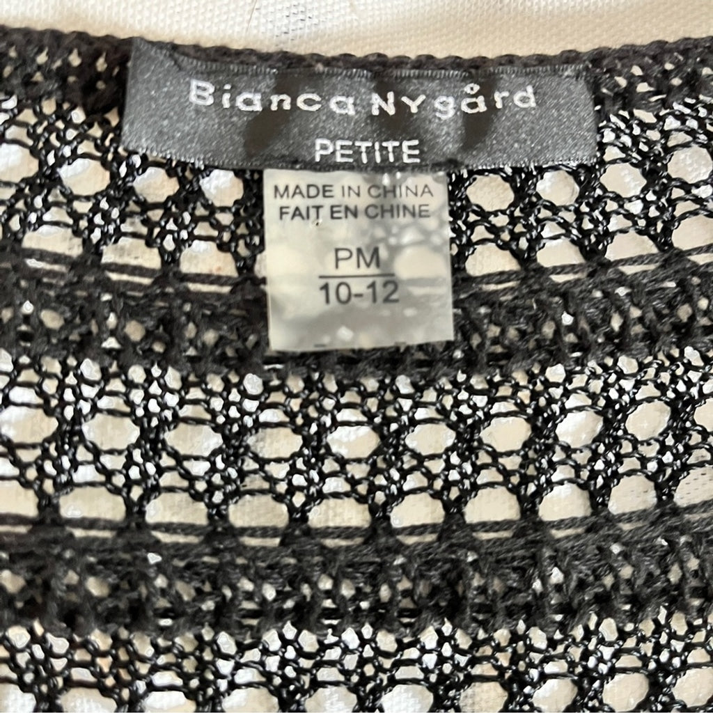 Bianca Nygard Bolero Style Cascading Knit Cardigan - Black & White -10/12 PM