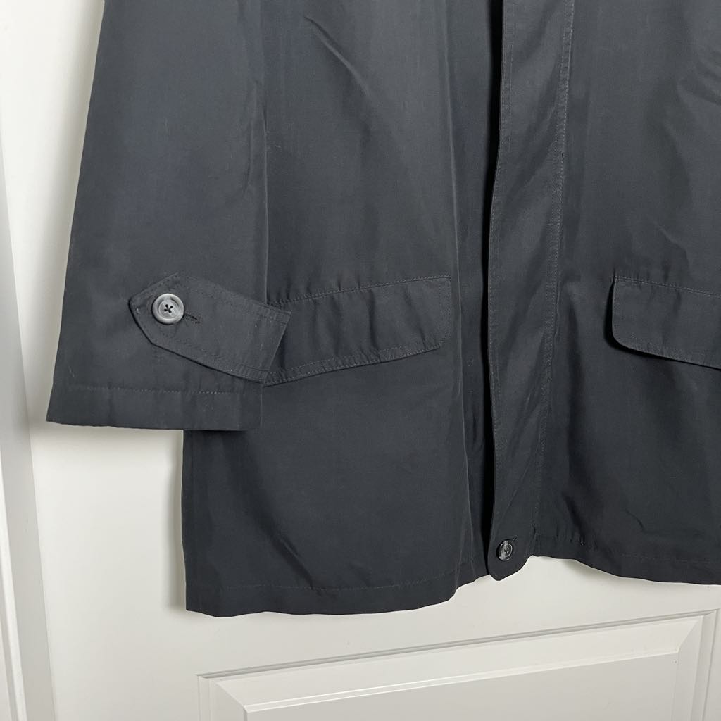 Weatherman Transitional Lightweight Charcoal Black Trench Coat Mid-Length, Large