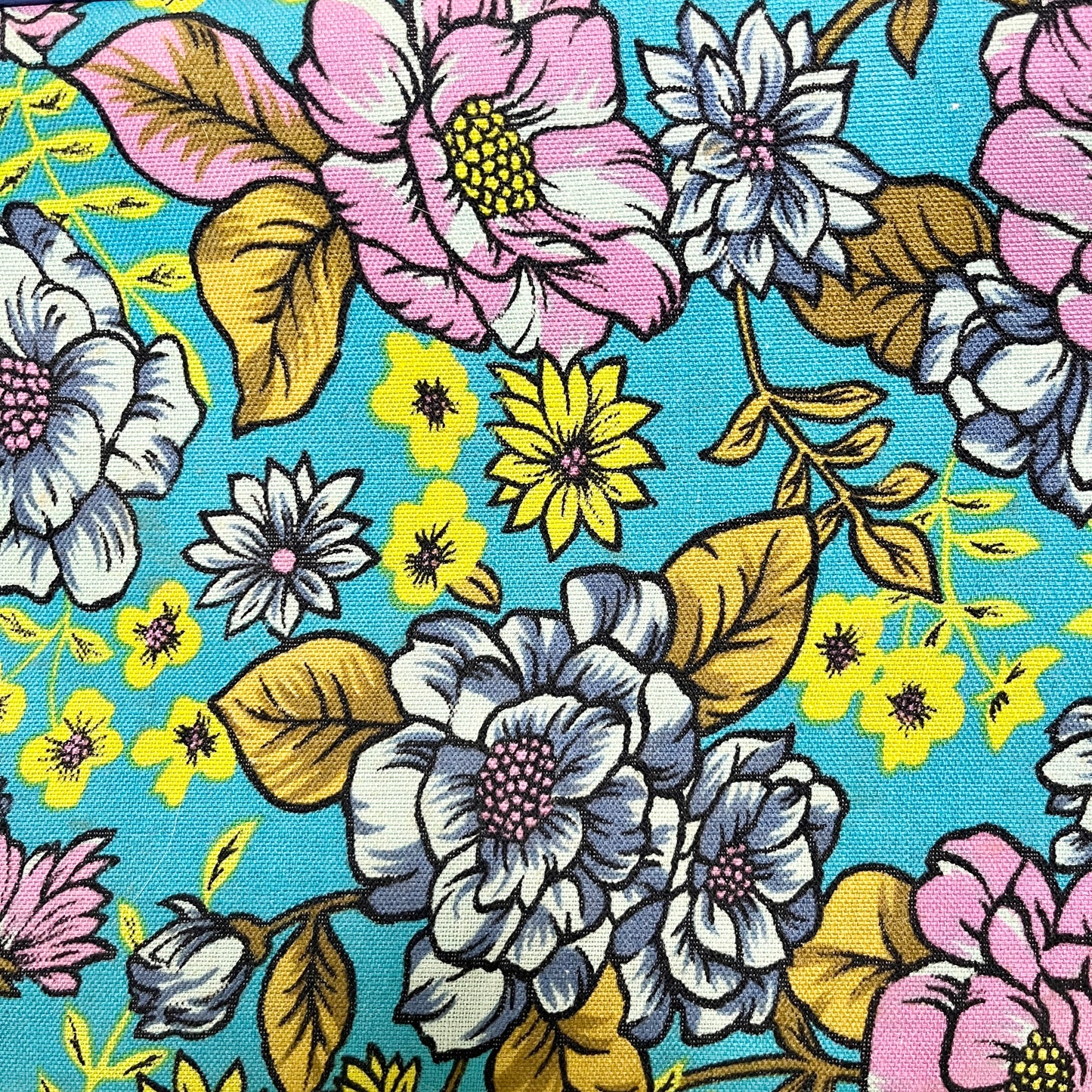 Vintage 60s Bantam Groovy Flower Power Suitcase – Retro Mod Charm, Blue Trim