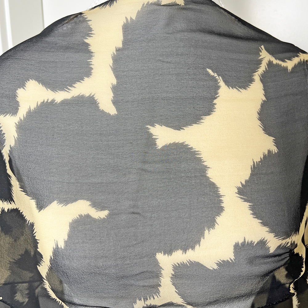 Urban Edge: Sheer Animal Print Scarf with Convertible Gemstone Dreamcatcher Necklace Set