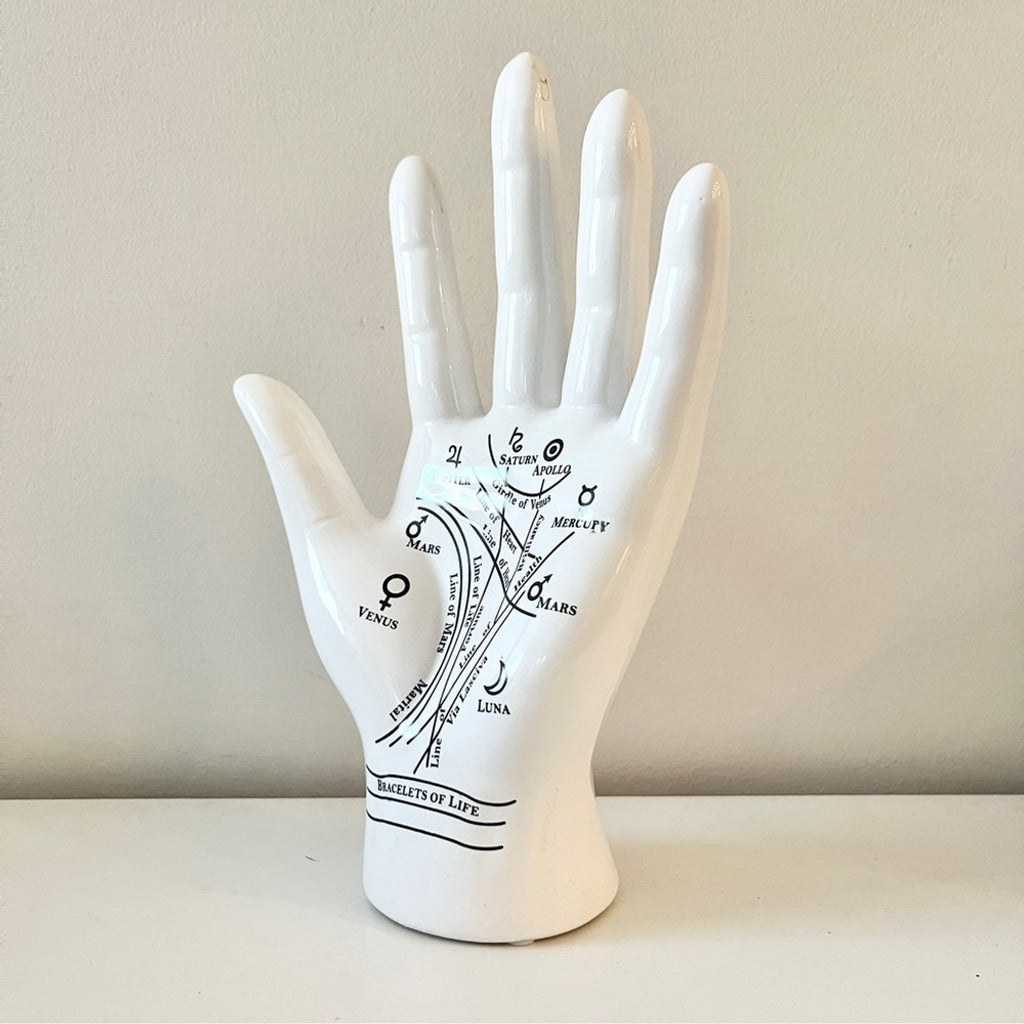 Bracelets of Life Astrological Palmistry Ceramic Hand Sculpture Home Decor