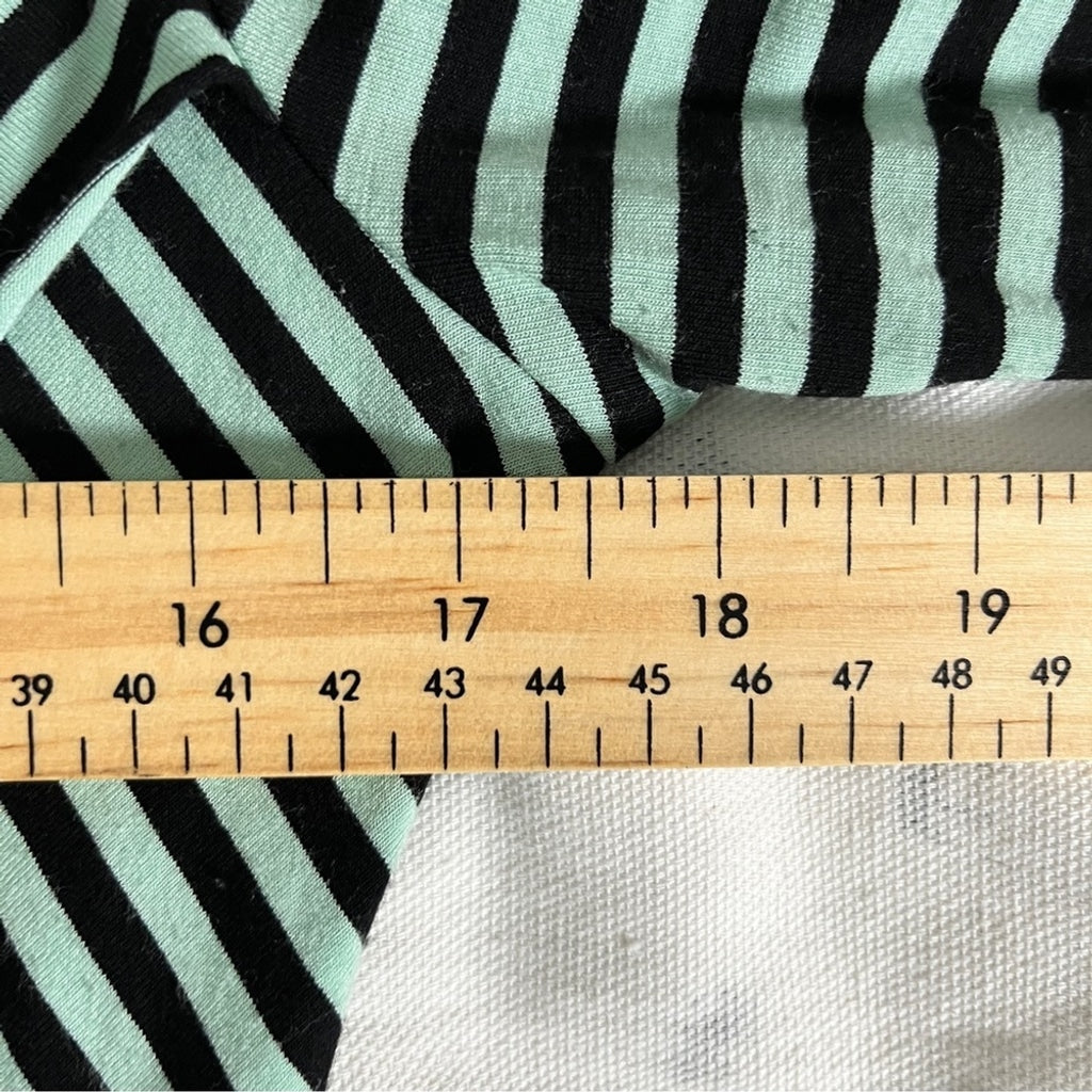 Vince Camuto Striped Bandage Inspired Crossover Top - Light Green & Black - Size Medium