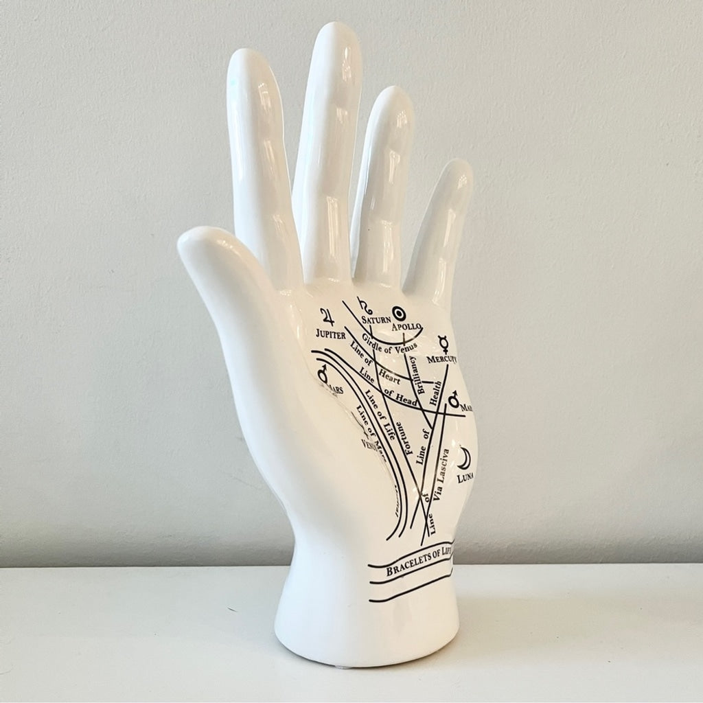 Bracelets of Life Astrological Palmistry Ceramic Hand Sculpture Home Decor