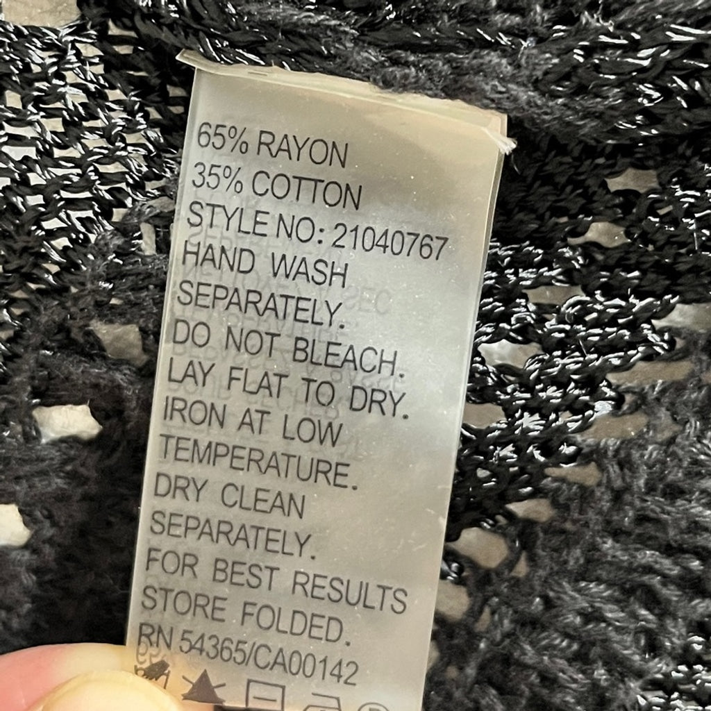 Bianca Nygard Bolero Style Cascading Knit Cardigan - Black & White -10/12 PM