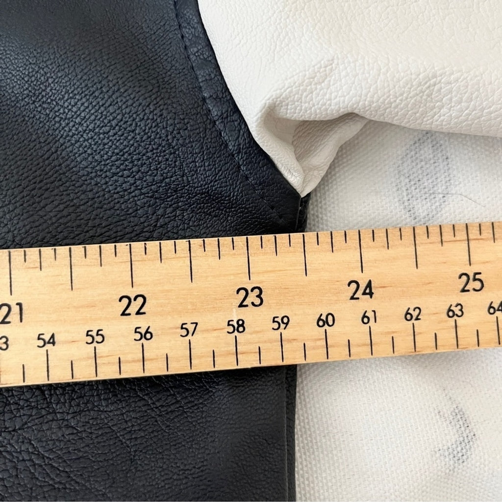 Vintage Y2k Teenie Weenie Vegan Leather Varsity Letterman Jacket-Navy-Size Large