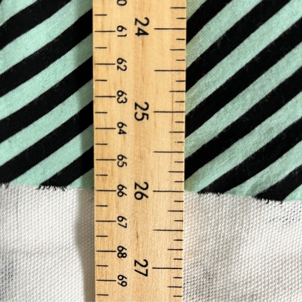 Vince Camuto Striped Bandage Inspired Crossover Top - Light Green & Black - Size Medium
