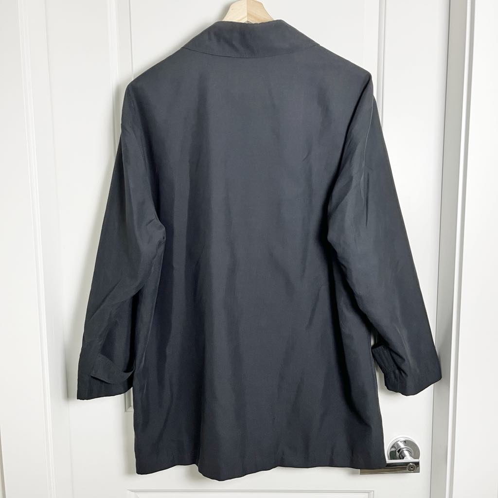 Weatherman Transitional Lightweight Charcoal Black Trench Coat Mid-Length, Large