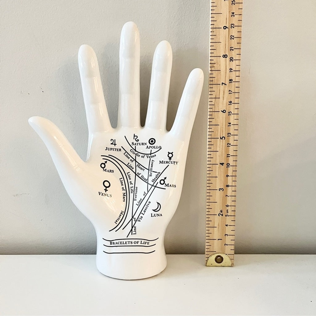 Bracelets of Life Astrological Palmistry Ceramic Hand Sculpture Home Decor