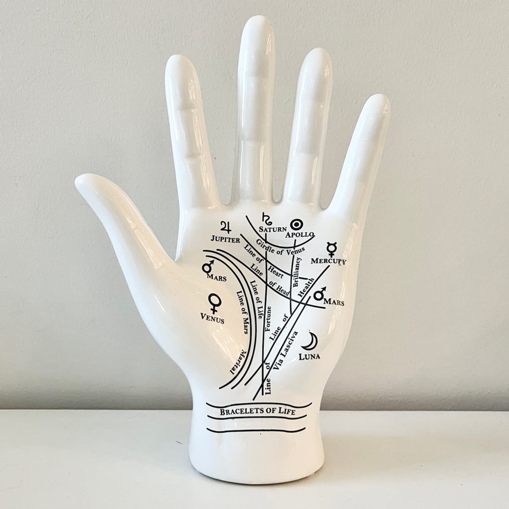 Bracelets of Life Astrological Palmistry Ceramic Hand Sculpture Home Decor