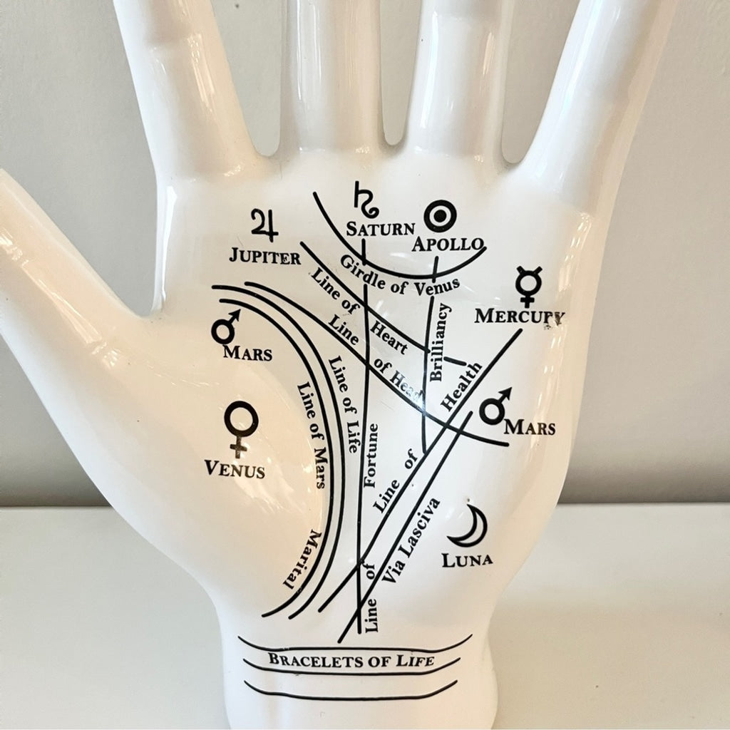 Bracelets of Life Astrological Palmistry Ceramic Hand Sculpture Home Decor