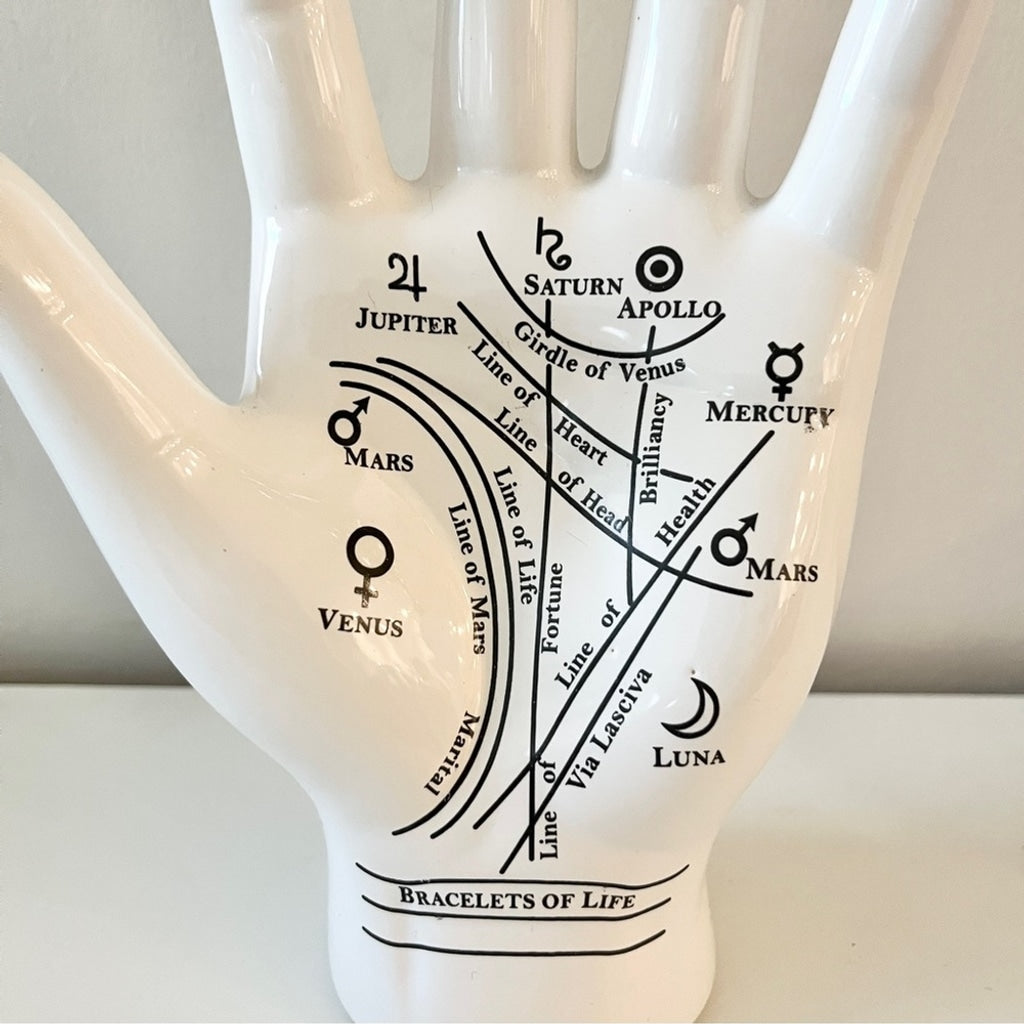 Bracelets of Life Astrological Palmistry Ceramic Hand Sculpture Home Decor