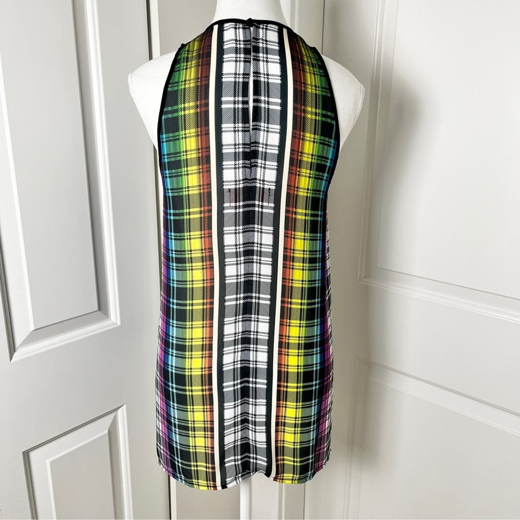 Clover Canyon Eclectic Mixed Print Sleeveless Asymmetrical Blouse, Small