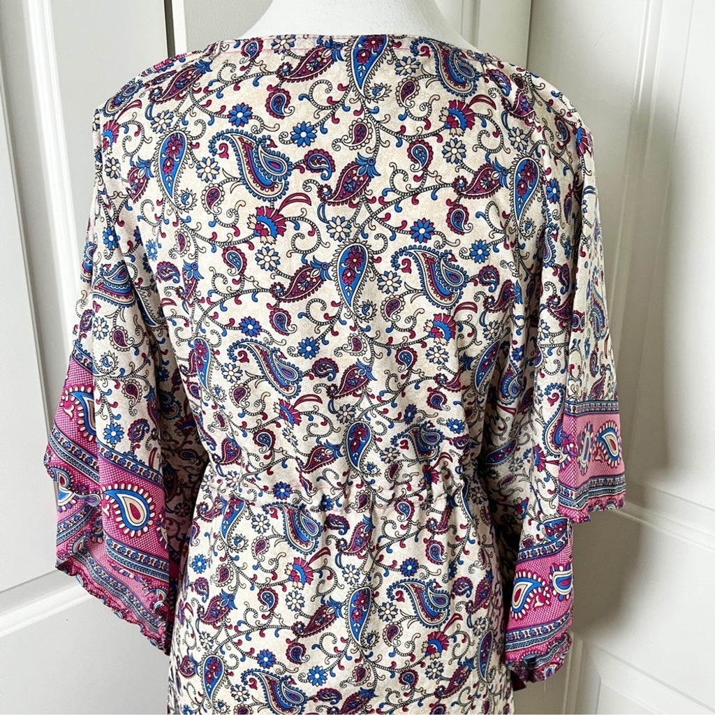 Vibrant Bohemian Paisley and Floral Top - Made in India - Free Size
