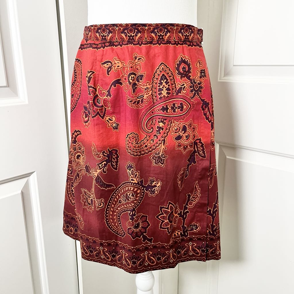 Vintage St. Michael x Marks & Spencer Red Paisley Wrap Skirt – Boho Resort US10