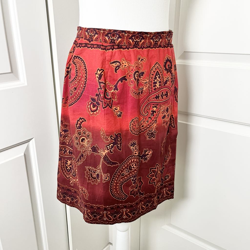 Vintage St. Michael x Marks & Spencer Red Paisley Wrap Skirt – Boho Resort US10