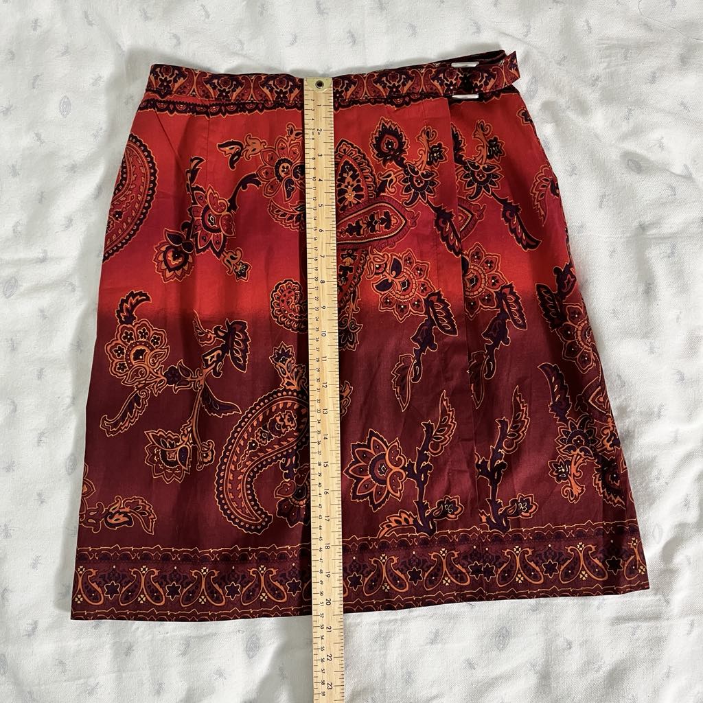 Vintage St. Michael x Marks & Spencer Red Paisley Wrap Skirt – Boho Resort US10