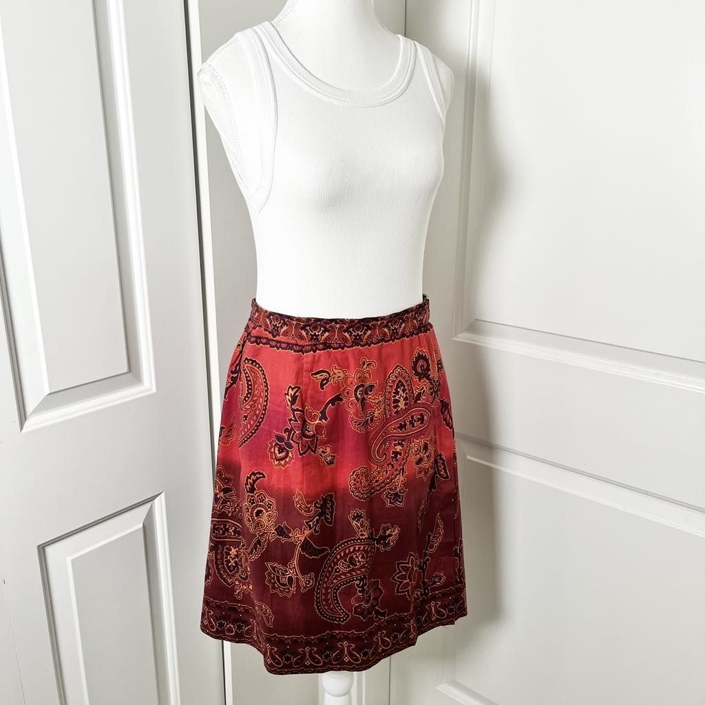 Vintage St. Michael x Marks & Spencer Red Paisley Wrap Skirt – Boho Resort US10