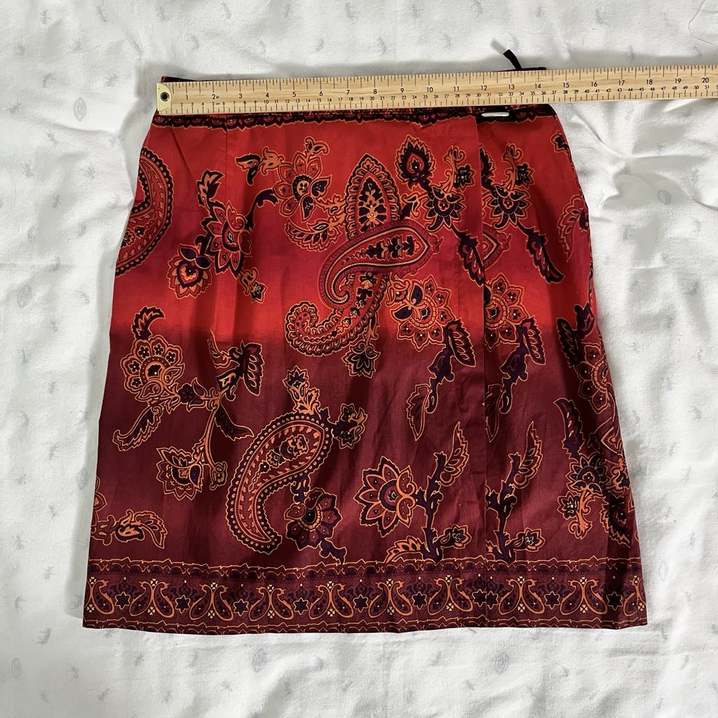 Vintage St. Michael x Marks & Spencer Red Paisley Wrap Skirt – Boho Resort US10