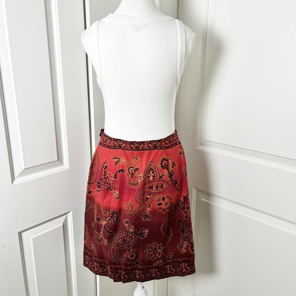 Vintage St. Michael x Marks & Spencer Red Paisley Wrap Skirt – Boho Resort US10