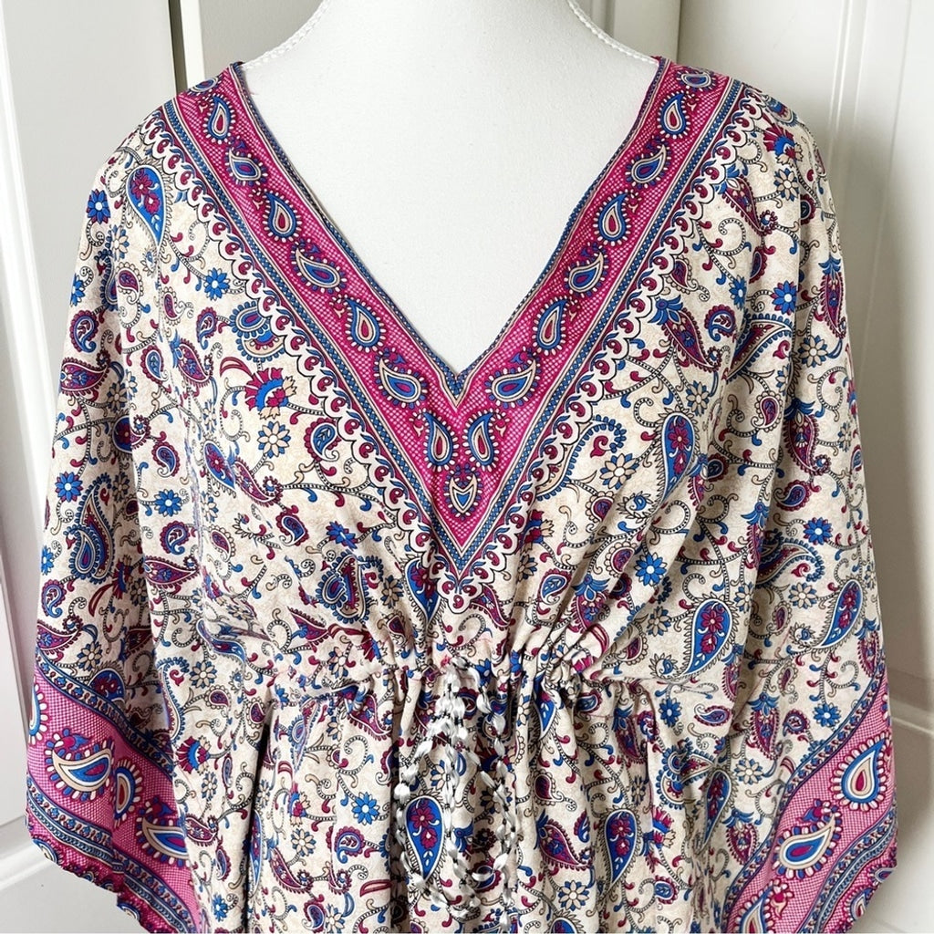 Vibrant Bohemian Paisley and Floral Top - Made in India - Free Size