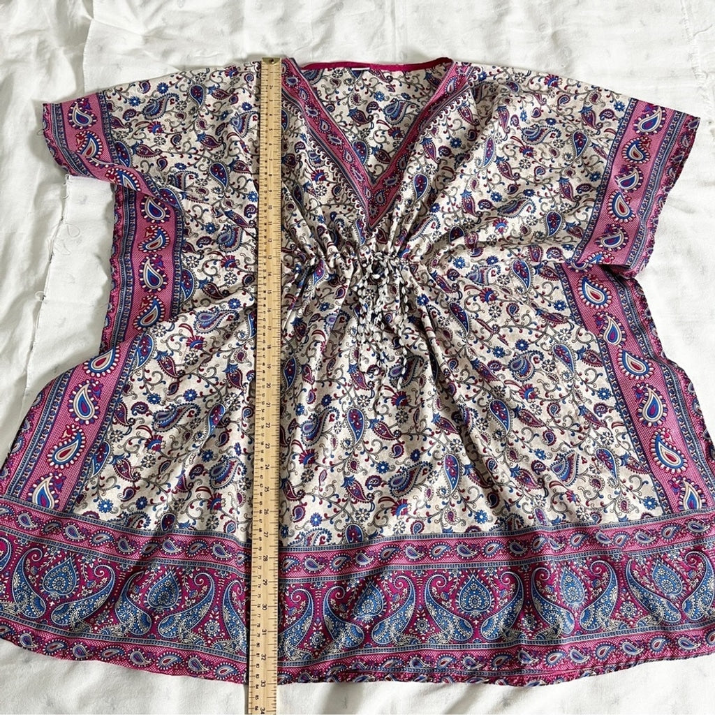 Vibrant Bohemian Paisley and Floral Top - Made in India - Free Size