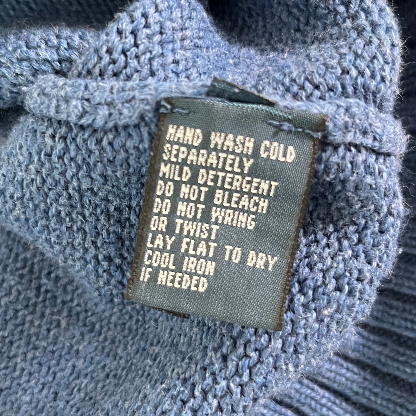 Vintage Polo by Ralph Lauren Blue Knit Mockneck Sweater - Classic Style, Large