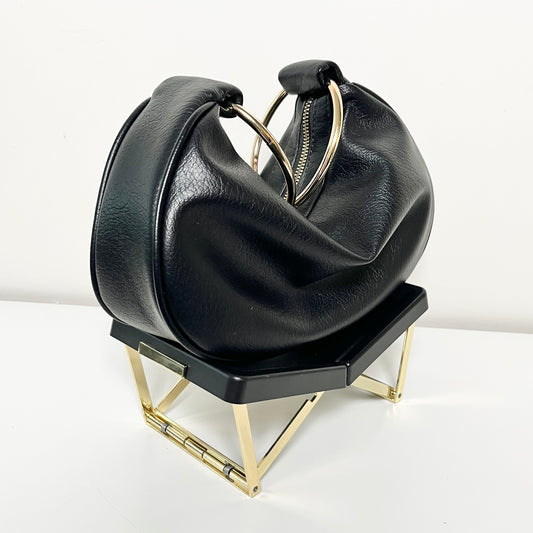 Bagceit (Bag Seat) Black & Gold Stand Portable Stand Purse Holder