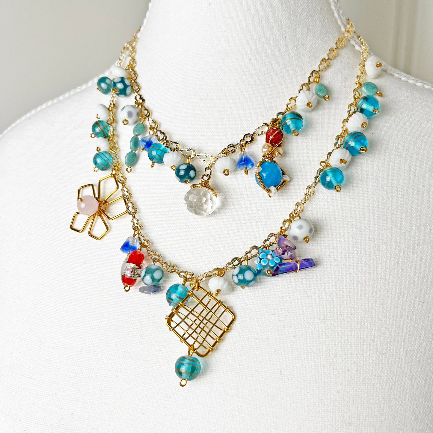 One-of-a-Kind Vintage Revival Charm Gold Necklace (Choose from 2 Styles)