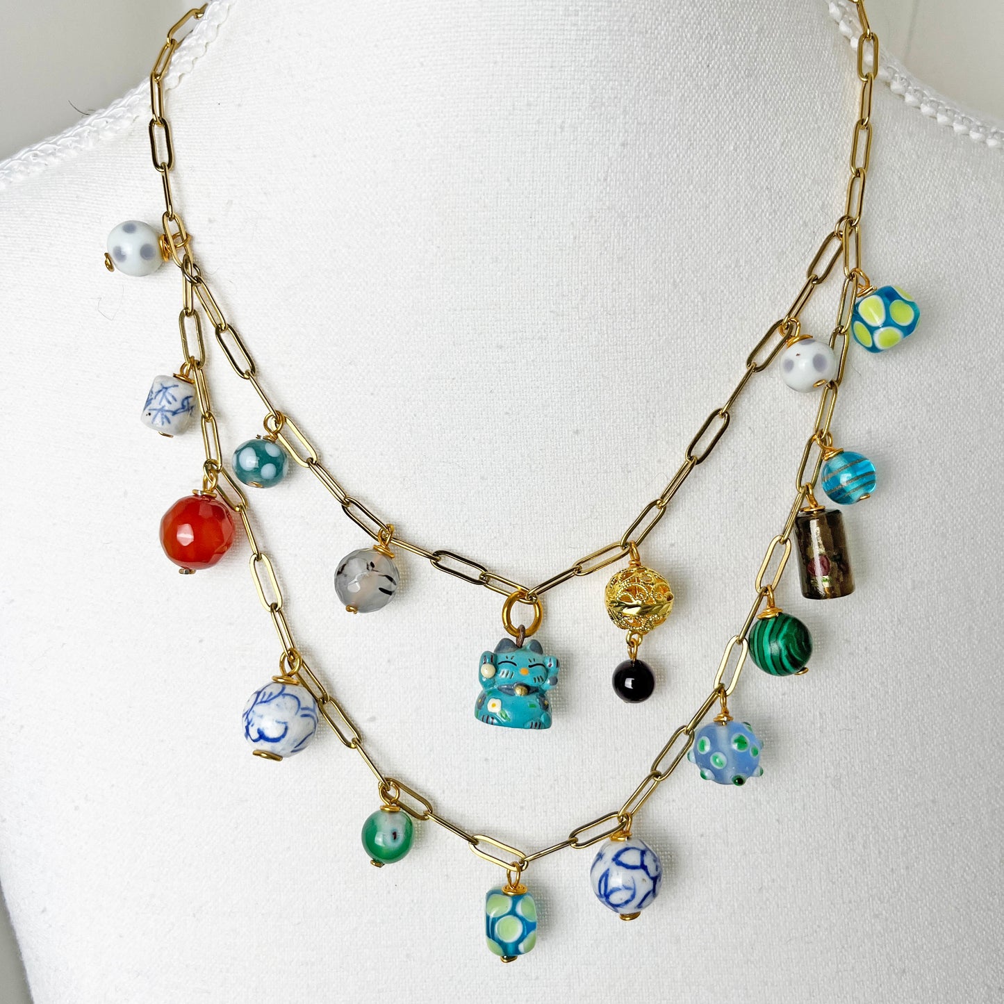 One-of-a-Kind Vintage Revival Charm Gold Necklace (Choose from 2 Styles)
