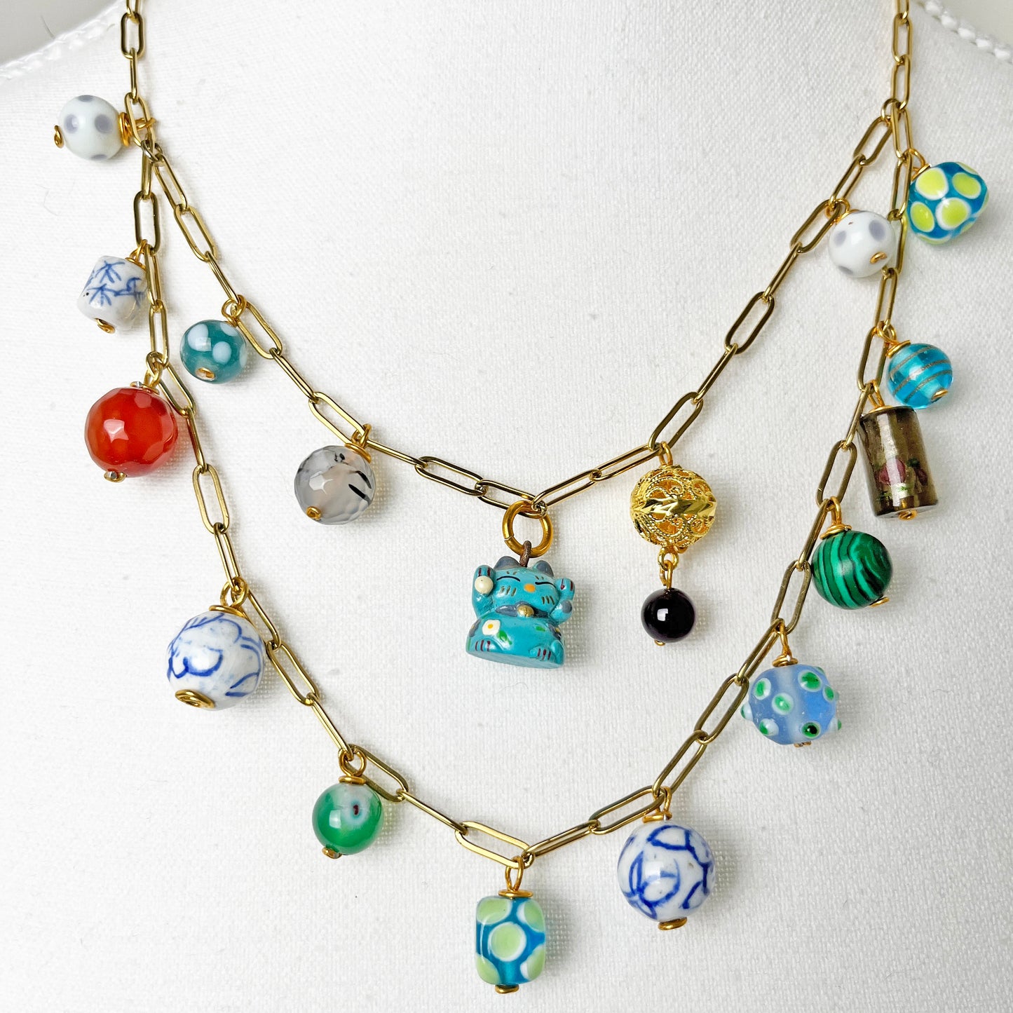 One-of-a-Kind Vintage Revival Charm Gold Necklace (Choose from 2 Styles)