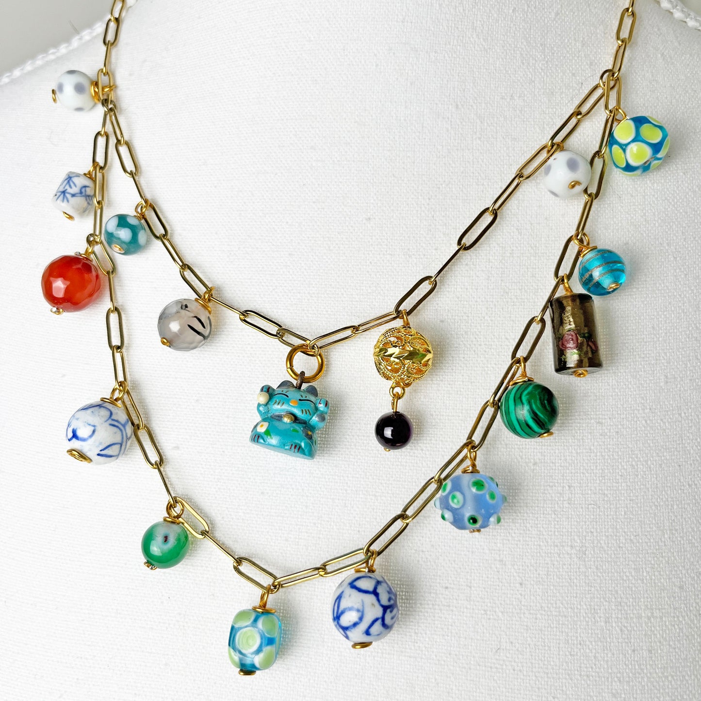 One-of-a-Kind Vintage Revival Charm Gold Necklace (Choose from 2 Styles)
