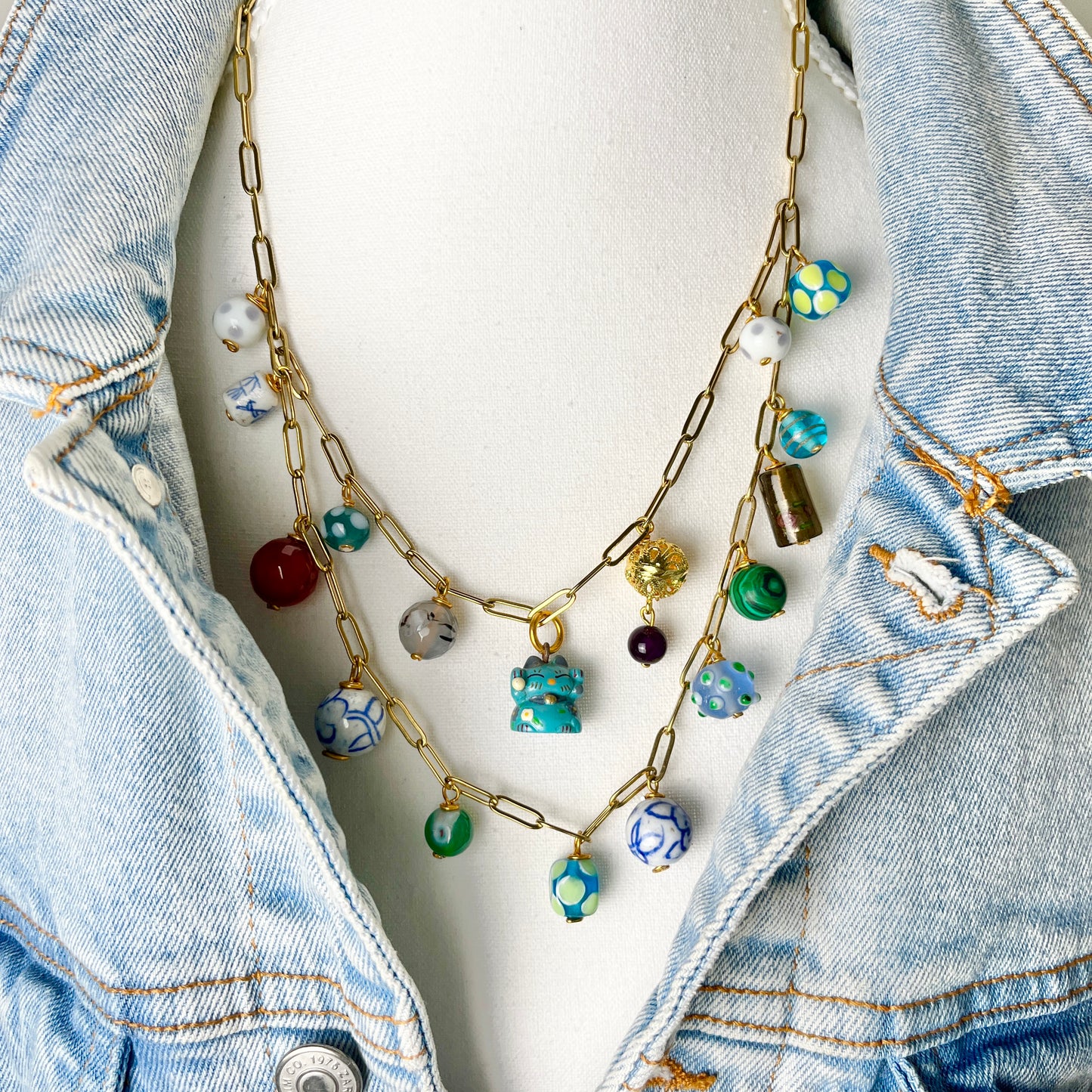 One-of-a-Kind Vintage Revival Charm Gold Necklace (Choose from 2 Styles)