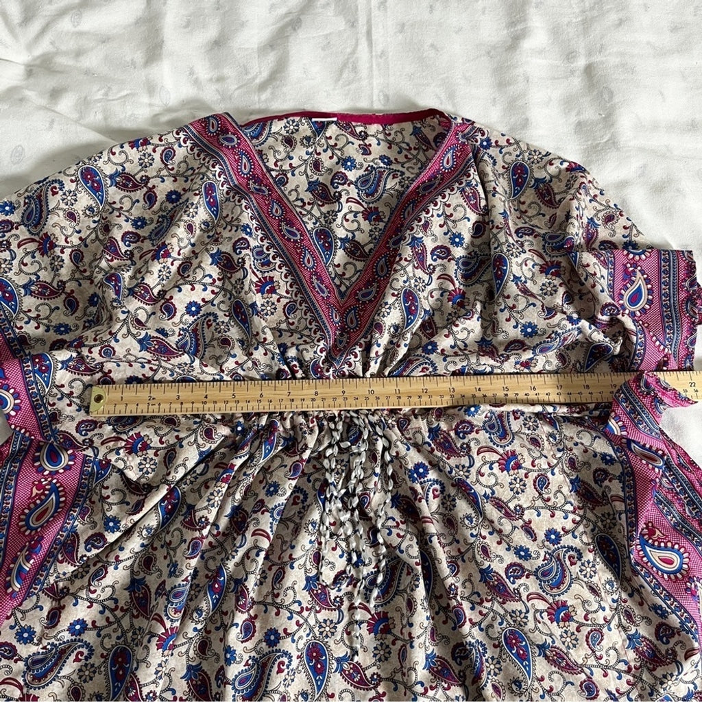 Vibrant Bohemian Paisley and Floral Top - Made in India - Free Size