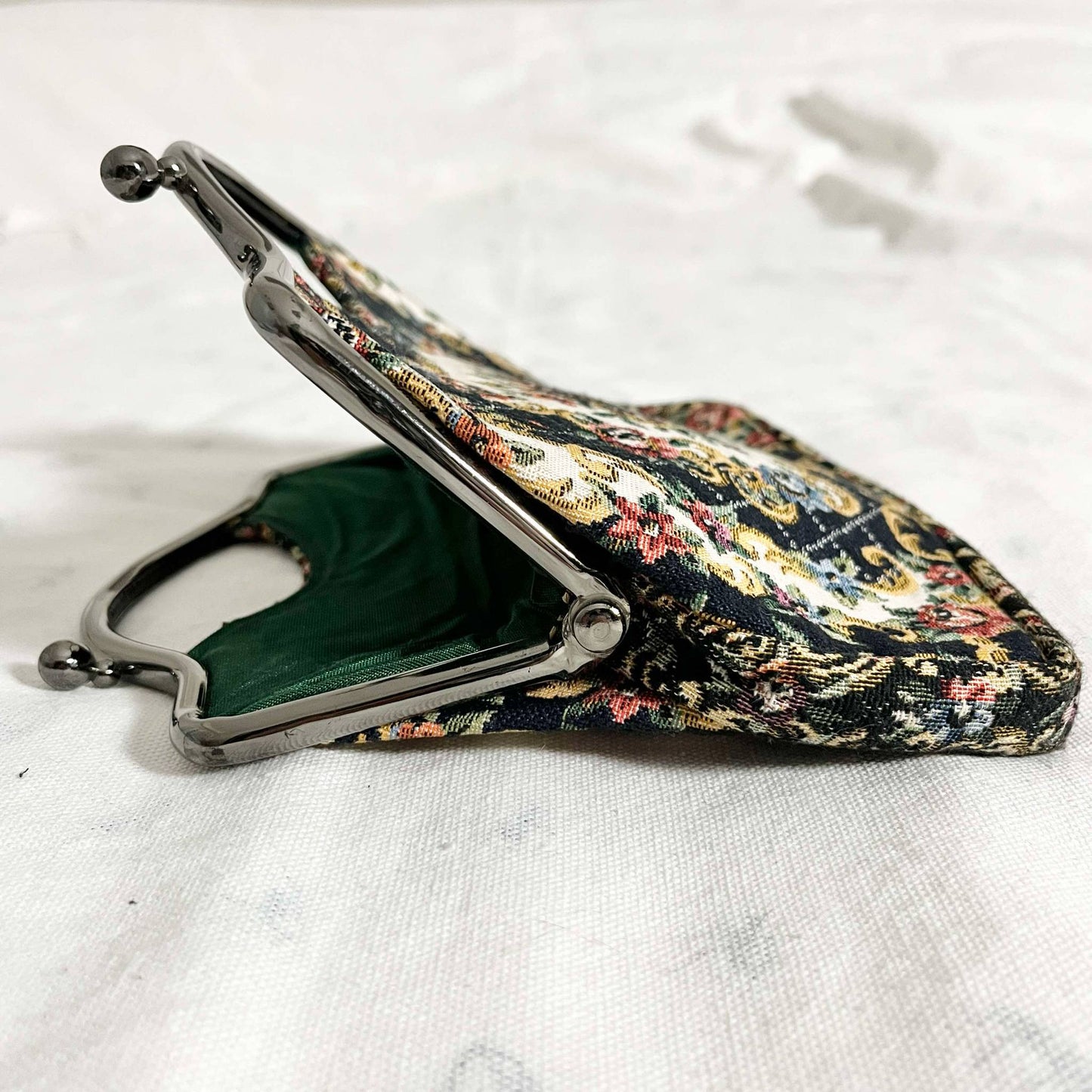 Vintage 60s 70s Bohemian Floral Tapestry Clutch Bag - Multicolor