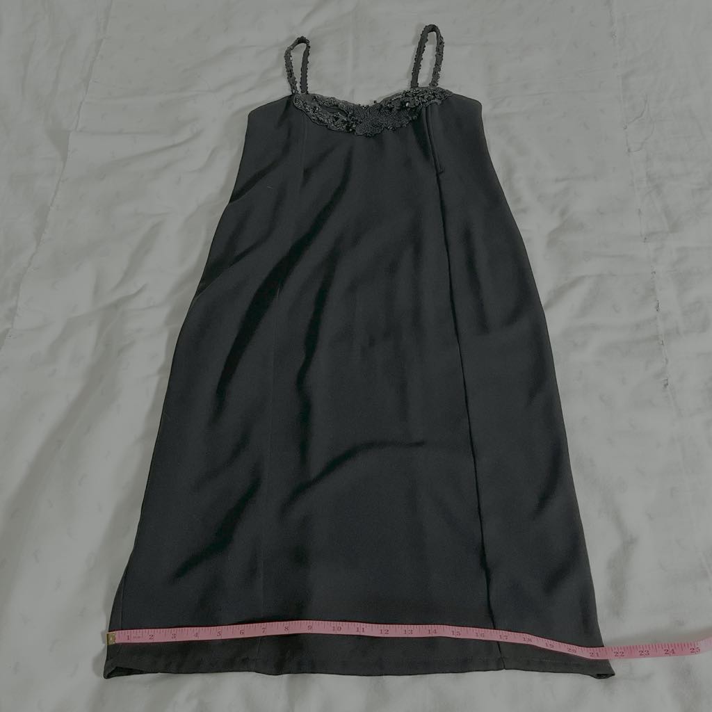 Vintage She Europe Black Sequined Strappy Midi Cocktail Dress - Size 8