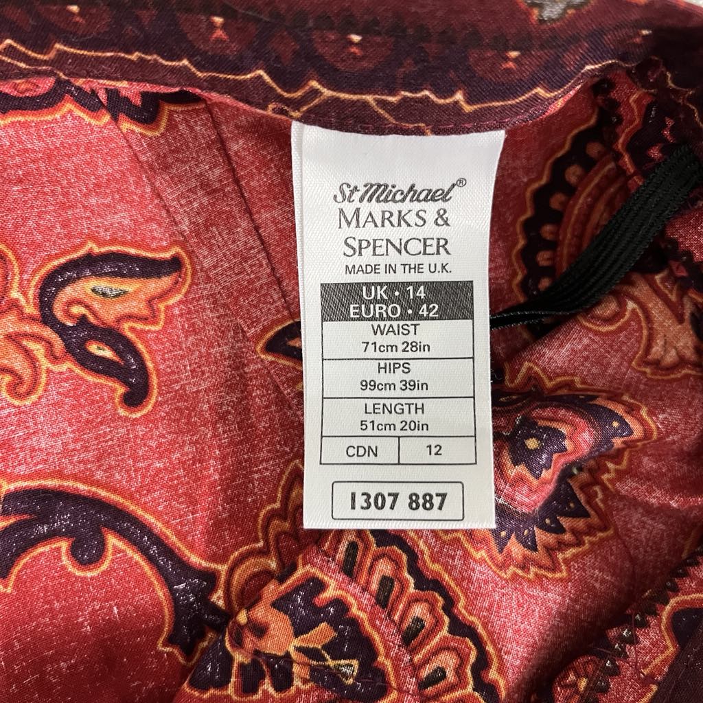 Vintage St. Michael x Marks & Spencer Red Paisley Wrap Skirt – Boho Resort US10