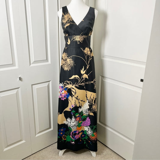 Vintage Tori Richard 1970s Tegaki Print Maxi Dress Resortwear - Size 4
