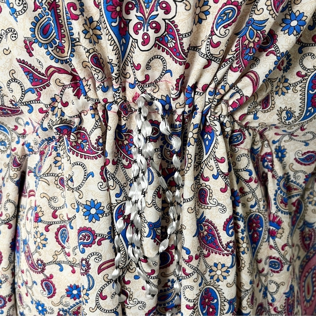 Vibrant Bohemian Paisley and Floral Top - Made in India - Free Size